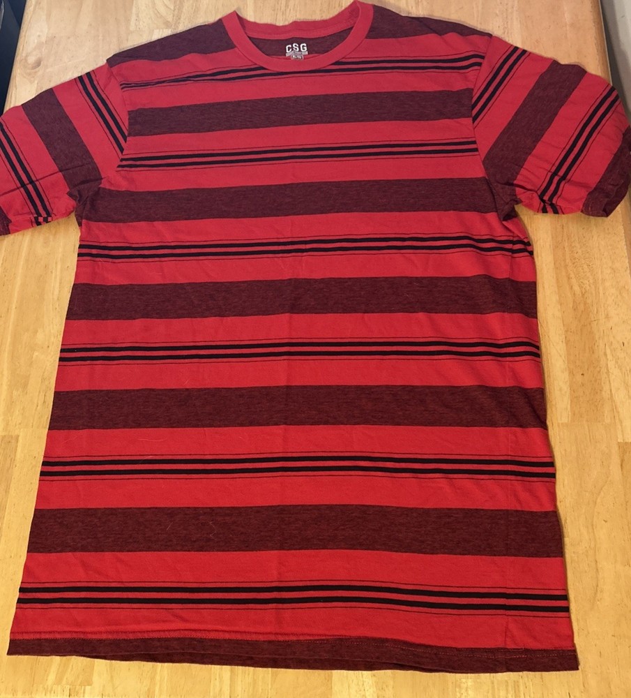 CSG Red Striped T-Shirt Men XL