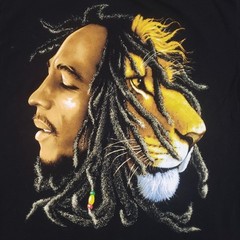 Bob Marley Shirt Jamaica Lion Rasta size large black zion rootswear