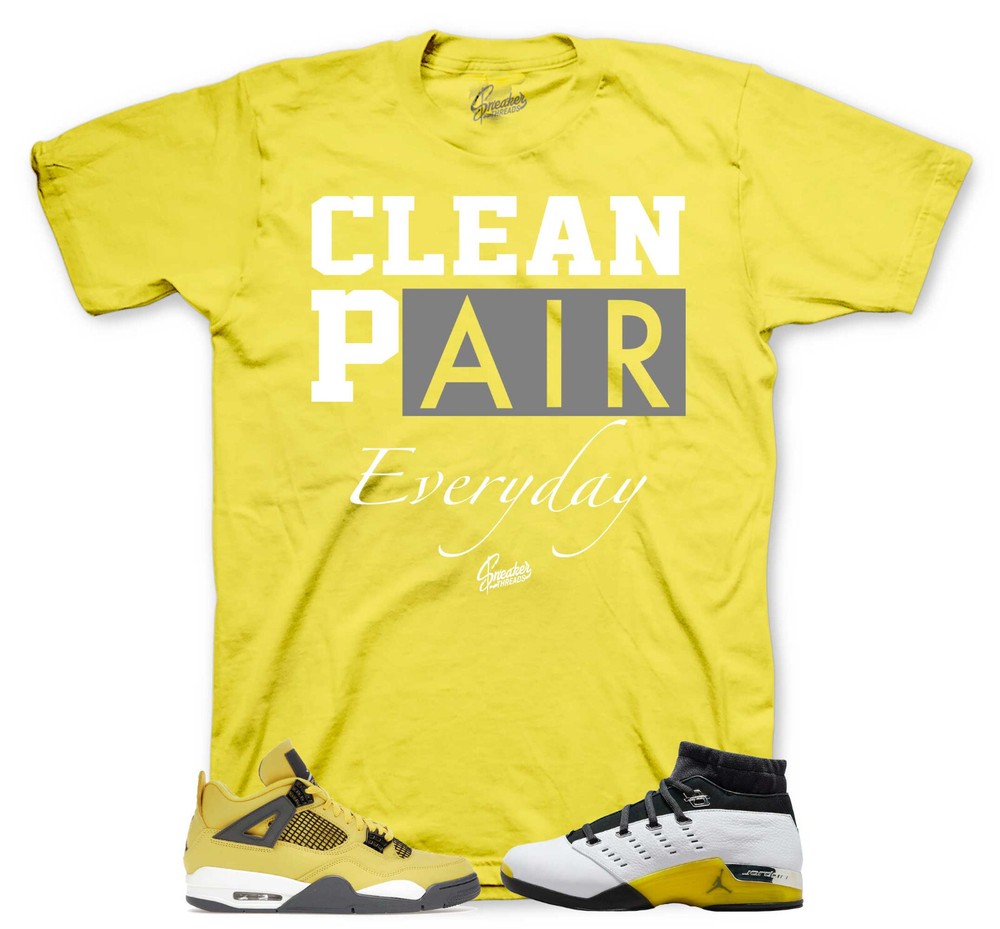 Sneaker Tees To Match Jordan 4 Lightning 17 Shoes – Clean Pair Shirt