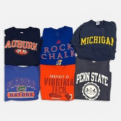 NCAA College Graphic T-Shirt Bundle Mens Large Lot of 6 Tee Bundle Multicolor