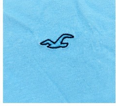 Hollister XL Blue Ombre T Shirt Gradient Fade Logo Short Sleeve Crew Neck Cotton