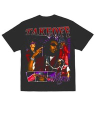 Sponsor Men’s Hiphop Migos Takeoff RIP T Shirt in Black