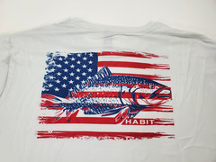 Habit Crooked Elm Graphic Tee Shirt Mens XL Gray USA FLAG Long Sleeve NWT