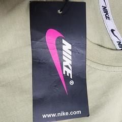 Vintage Nike Shirt Mens L Beige Embroidered Big Swoosh Spell Out NWT Y2K Tee