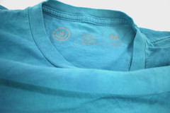 Neff Mens Cyan Bleach Wash Embroidered Smile Logo Tee Shirt NWT Medium