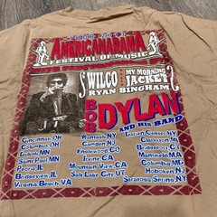 Bob Dylan Americanarama Festival of Music Concert Graphic T-Shirt Tan Mens XL