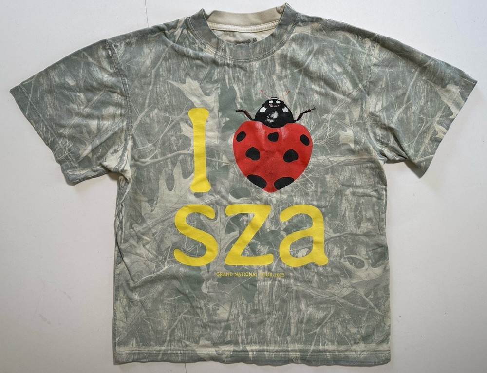 SZA Grand National Tour 2025 Official Merchandise Camo Ladybug Shirt Size M