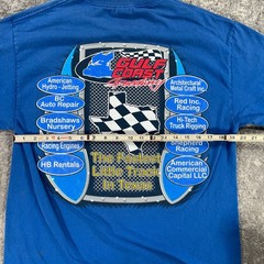 Vintage Sprint Car Racing Shirt Mens Large L Blue Gulf Coast Speedway Texas Y2K