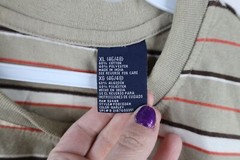 Vintage 90s Streetwear Mens XL Faded Striped Color Block Short Sleeve T-Shirt