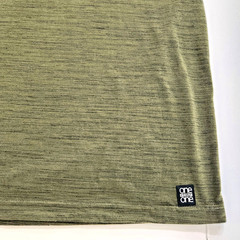 ONE POINT ONE Mens XL Heather Green Faux Zip Pocket Tee T-Shirt Crew Neck NWT