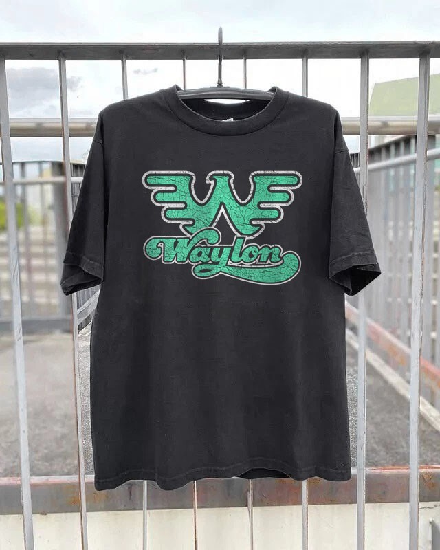 Waylon Jennings Live 1994 Logo Unisex Black Cotton T-Shirt