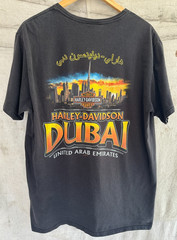 Harley Davidson DUBAI UAE Black Skull Motorcycle Tee Mens XXL