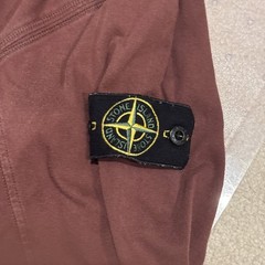 Stone Island Men’s Long Sleeve Shirt Size L Maroon Heavy Cotton