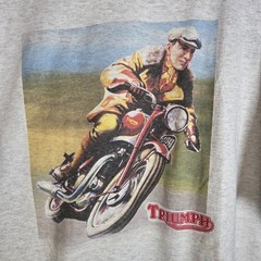 Triumph Motorcycle 3XL Gray Hanes Comfortblend Tshirt Vintage 80s