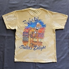 Salt Life T Shirt Mens Medium Yellow Bleach Acid Wash Fishing Sailor’s Delight