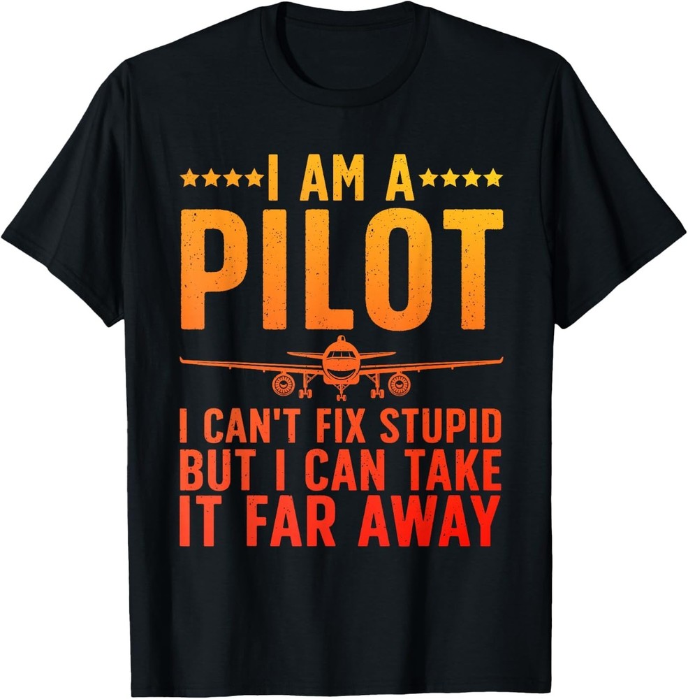 Funny Pilot Design for Men Women Aviation Airplane Pilot T-Shirt