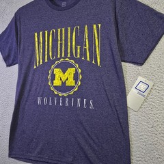 University of Michigan Shirt Men Medium YELLOW Wolverines U of M NCAA Sports NWT