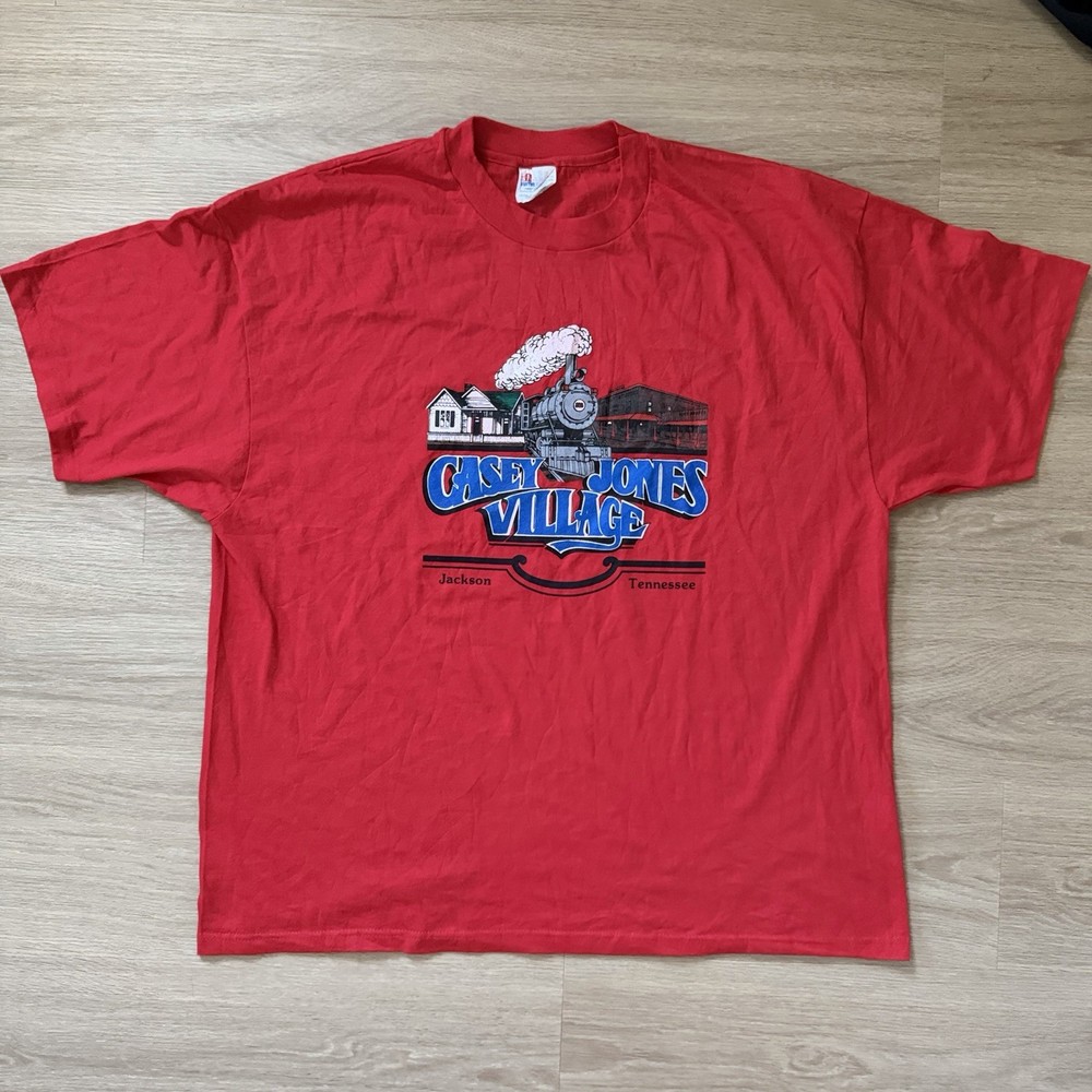 Men’s XL Red Cotton Crew Neck Short Sleeve Graphic Print T-Shirt Casey Jones