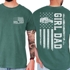 Girl Dad Cool Dads Club Patriotic American Flag Father’s Day T-Shirt