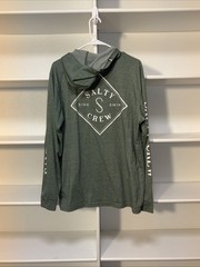 Salty Crew Men’s Green Premium Technical LS Hoodie XL Missing Drawstring