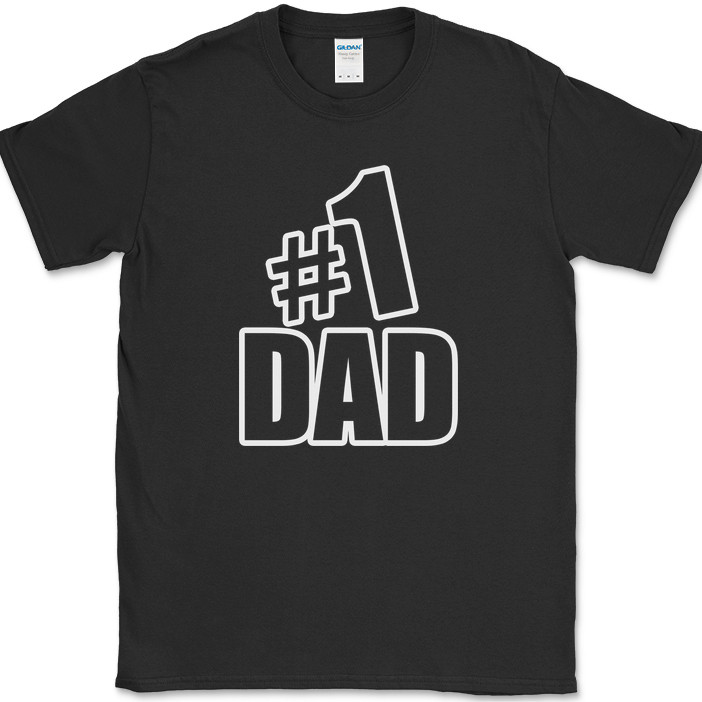 Number One #1 Dad T-Shirt Funny Fathers Day Humor Novelty Gift Tee