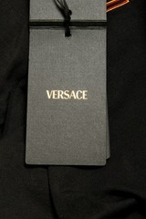 Versace Men’s Black Logo Embroidered Crewneck Short Sleeve T-Shirt US 2XL IT 56