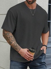 Men’s Short Sleeve Round Neck T-Shirt Classic Casual Slim Fit Shirts Top