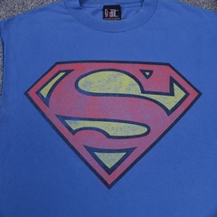 1996 DC Comics Superman Shirt Mens L Blue Sleveless Modified Giant Tag Tshirt