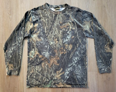 VINTAGE Jerzees Shirt Mens XL Brown Camo Long Sleeve Outdoors Mossy Oak Hunting