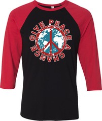 Buy Cool Shirts Peace T-shirt Give Peace a Chance Raglan