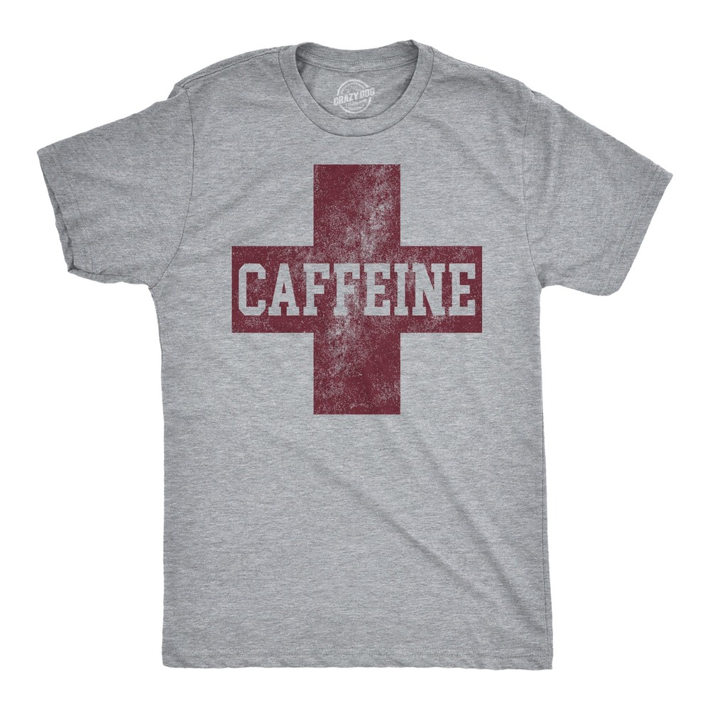 Mens Funny T Shirts Caffeine Red Cross Sarcastic Coffee Graphic Novelty Tee For
