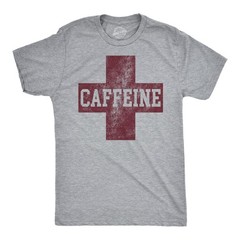 Mens Funny T Shirts Caffeine Red Cross Sarcastic Coffee Graphic Novelty Tee For