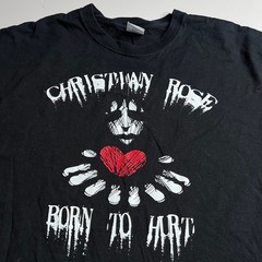 Christian Rose Born To Hurt Graphic T-Shirt Mens XL Black Gildan Ultra Cotton