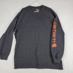 Carhartt T-Shirt Men’s 2XL Long Sleeve Graphic Logo Carbon Heather K231 CRH