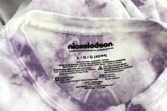 Unisex Nickelodeon Nick Toons Tie Dye Graphic Print T-Shirt LARGE Purple NEW