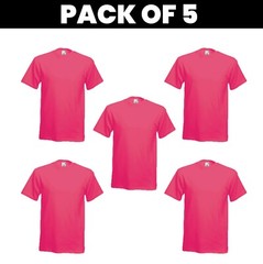 Pack 5 & 3 Fruit of the Loom T-Shirt Plain Casual Wear stag do hen Unisex SS048