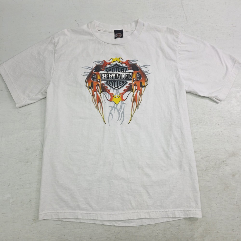 Harley Davidson White T-Shirt Adult XL Rider Society Malaysia Graphic Y2K EUC