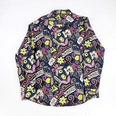Coofandy Blue Green Floral Long Sleeve 1/4 Button Shirt Top Mens S