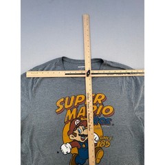 Super Mario Bros Graphic Tee Mens XXL Gray Heathered Retro Nintendo T-Shirt