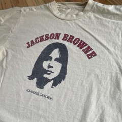 Vintage 80s Jackson Browne Los Angeles California Yellow T-Shirt Size L