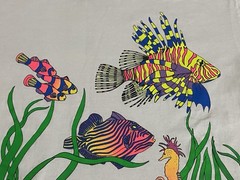 XL Vtg 90s Panama Jack Tropical Fish Single Stitch T-shirt One Size Fits All