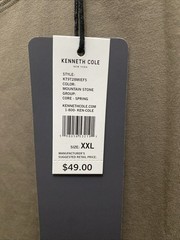 Kenneth Cole Active Men’s 2XL Mountain Brown Short Sleeve Crew Neck T-Shirt NWT