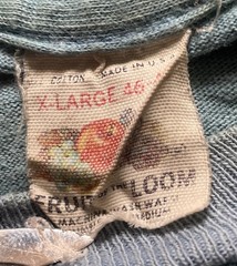 Vtg 1970s Fruit Of The Loom 2 Tone Pocket T-Shirt Hand Painted Bowling Sz M
