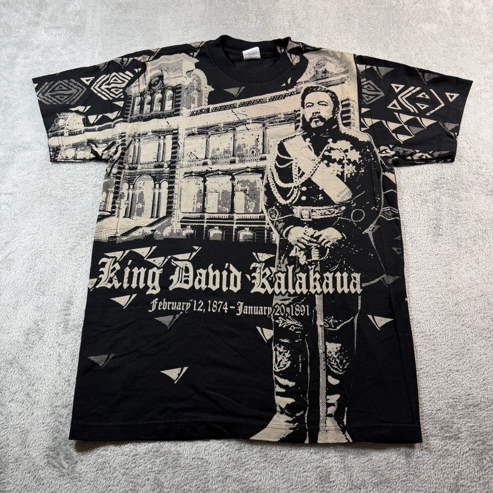 King David Kalakaua Last King of Hawaii Shaka Active T-Shirt Mens Large Black
