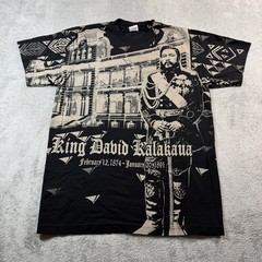 King David Kalakaua Last King of Hawaii Shaka Active T-Shirt Mens Large Black