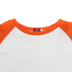 Dickies L Long Sleeve T-shirt Orange White Cotton Crew Neck Excellent For Ages 1