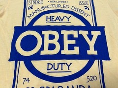 Vintage Obey Tshirt Yellow Super Soft Light Material Activism Street Art Graf