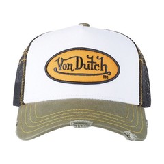 Von Dutch Trucker Hat with Mesh, White/Black One Size