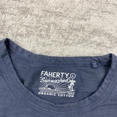 Faherty Shirt Large Blue Sunwashed Outdoor Prep Organic Casual Heather Hiking