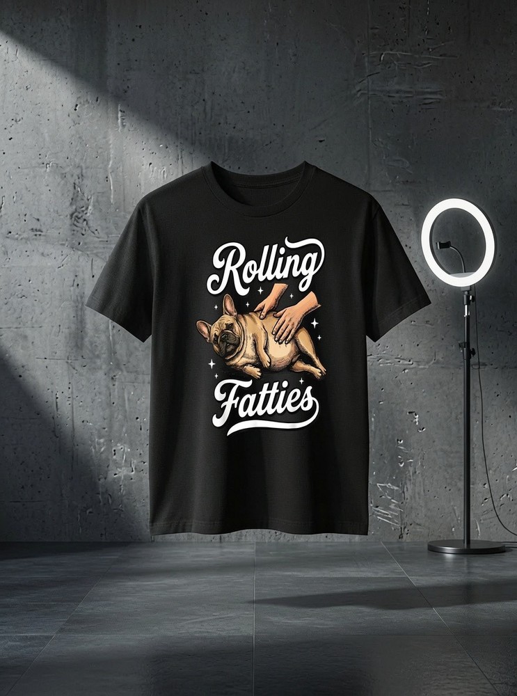 Unisex Rolling Fatties French Bulldog Graphic T Shirt Gift